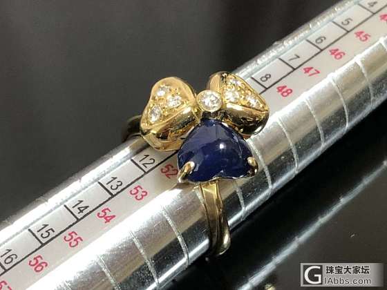 三叶草造型 蓝宝石2.77ct 钻石0.18ct_蓝宝石戒指