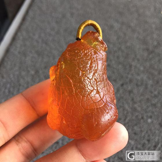 俄，海飘，起了个名字叫：多肉_挂件琥珀