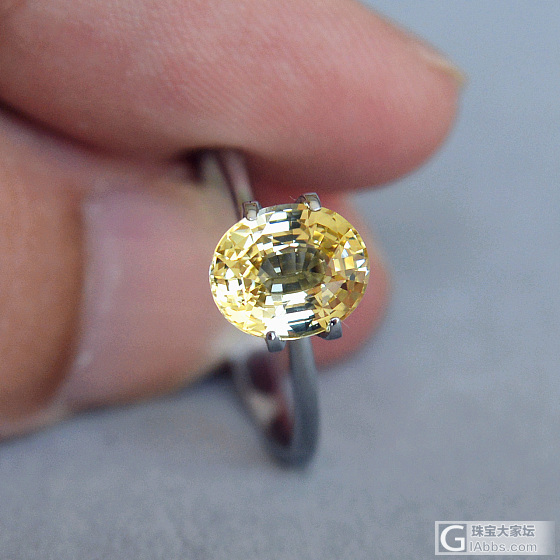 2.25ct 斯里兰卡 无烧 黄色 椭圆 全净 黄蓝宝石 GIC 镶嵌定制_刻面宝石蓝宝石