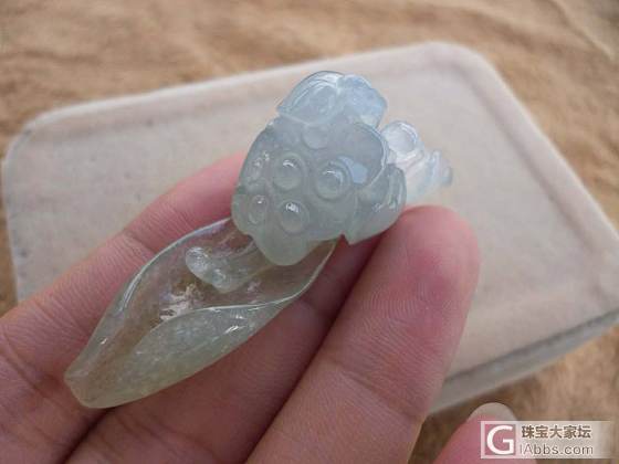 冰种立体荷花_挂件摆件翡翠