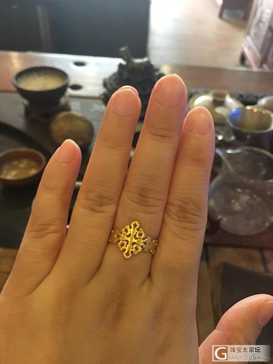 买了很久，第一次真正带出来的戒指_戒指金