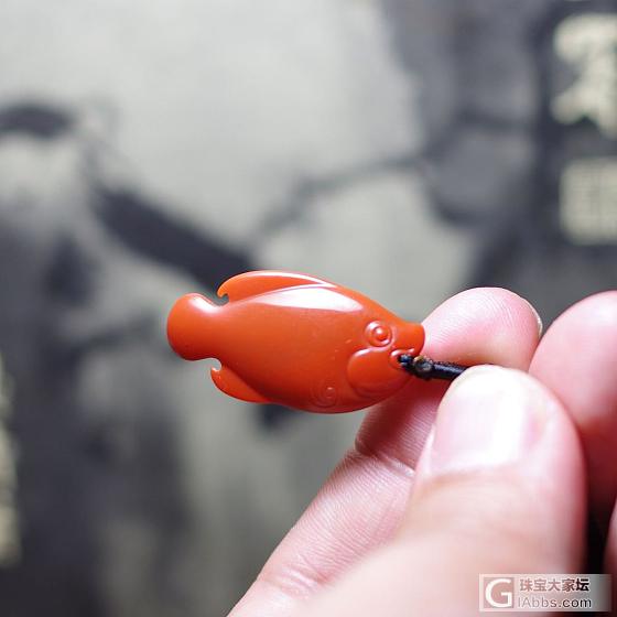 石虫仿古鱼_挂件南红