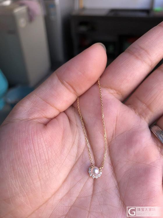 微博抽奖中的一条18K金小珍珠锁骨链 38/40的长度吧 感觉太短了_项链珍珠