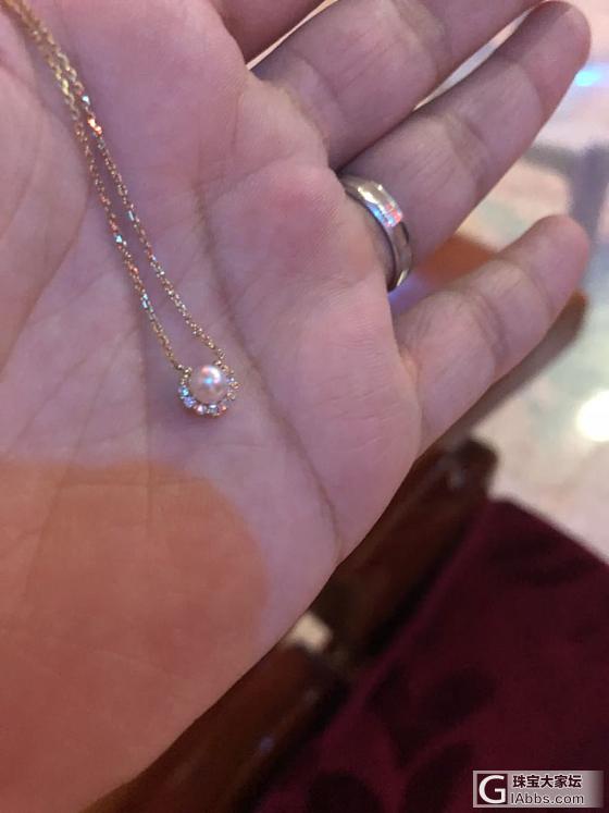 微博抽奖中的一条18K金小珍珠锁骨链 38/40的长度吧 感觉太短了_项链珍珠