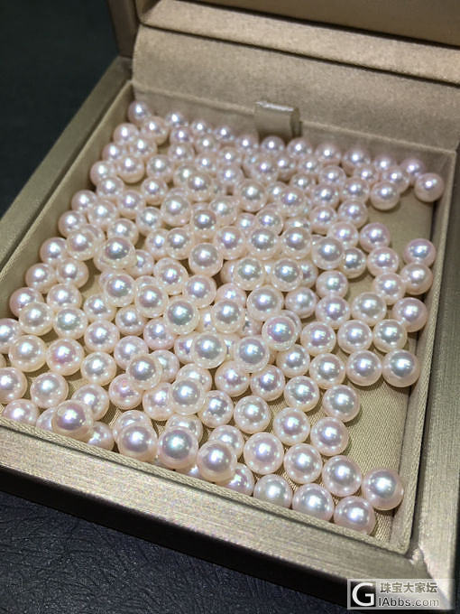 5/5.5mm akoya颗粒珠 正圆无暇 樱花粉_海水珍珠珍珠