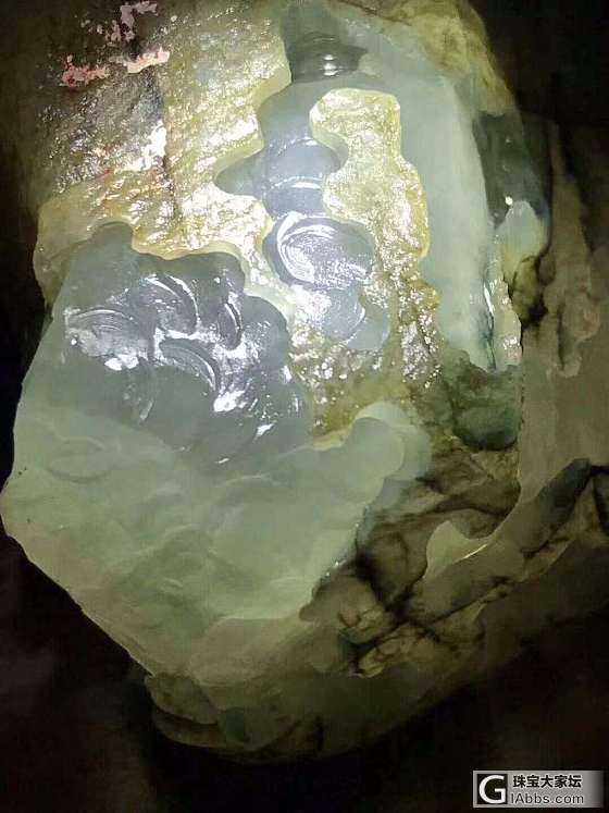 RY6​68.后江冰种挂件料，种老到冰，已开大窗，可避裂取件，胶感非常好，出货质..._原石翡翠