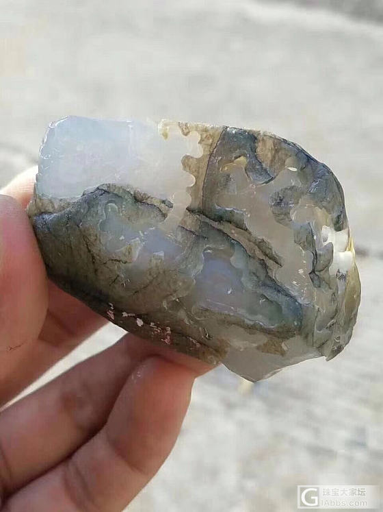 RY6​68.后江冰种挂件料，种老到冰，已开大窗，可避裂取件，胶感非常好，出货质..._原石翡翠