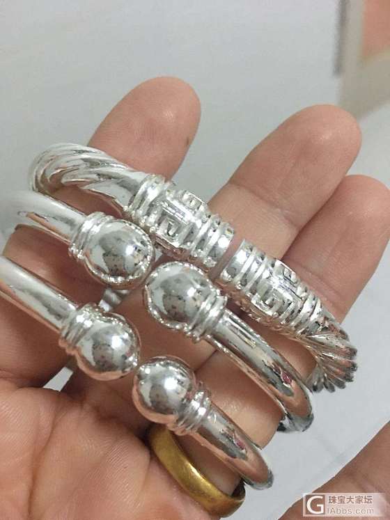十个月才收到的新欢😂_手镯银