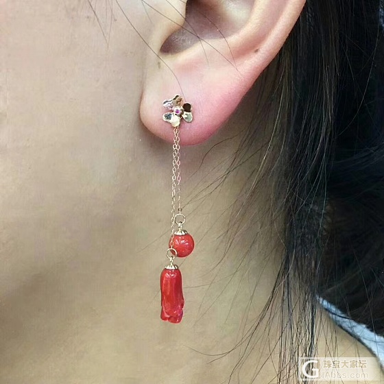 出小精品，很仙的珍珠耳环，阿卡耳环，托帕石套装_吊坠戒指淡水珍珠珊瑚托帕石耳饰