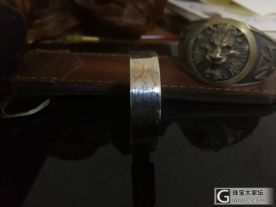 王朝手作手工木纹金满瘤疤银手镯_银金工