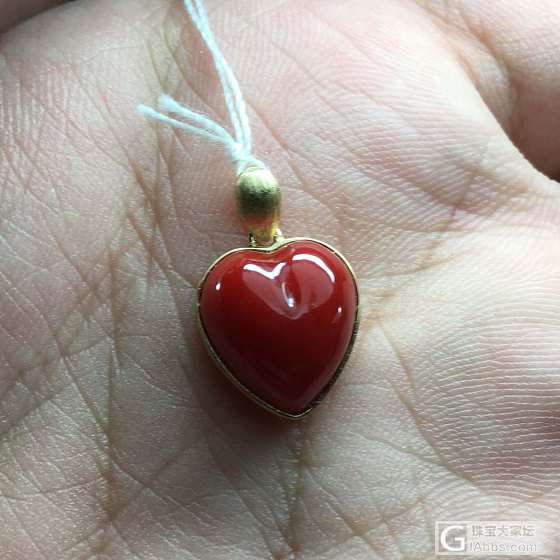 拿去镶嵌的简单包金款爱心吊坠_吊坠珊瑚