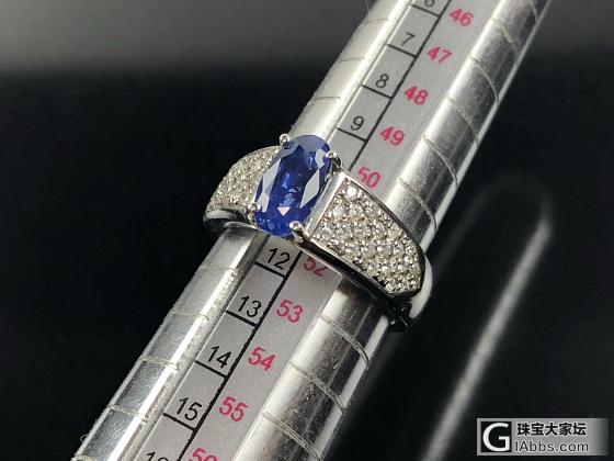 Pt900铂金材质 蓝宝石镶钻戒指 蓝宝石1.98ct_戒指蓝宝石