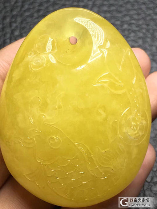 蜜蜡 随行 吊坠 连年有余_蜜蜡