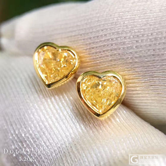 【双十一 新品黄钻耳钉】
参数：主石0.66CT 浓彩黄裸石 货重1.2g
  ..._耳钉彩钻