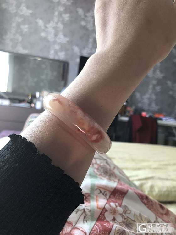 留白的樱花_手镯玛瑙