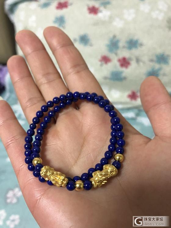 青金配黄金_串珠青金石金