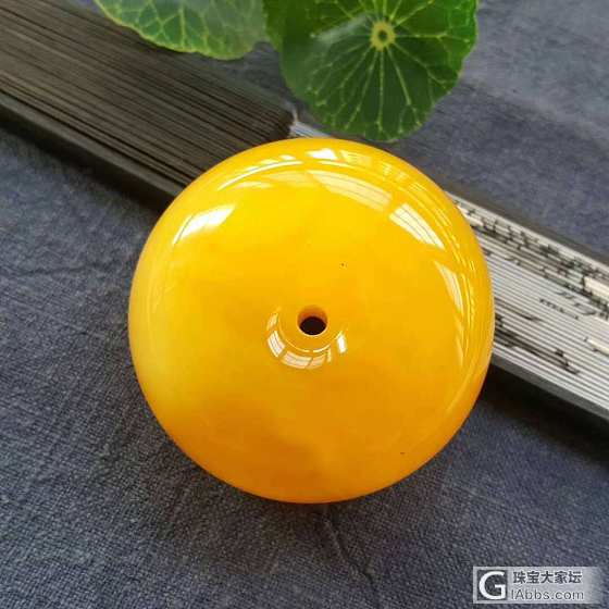 纯天然无优化精选俄料满蜡鸡油黄完平安扣_蜜蜡平安扣