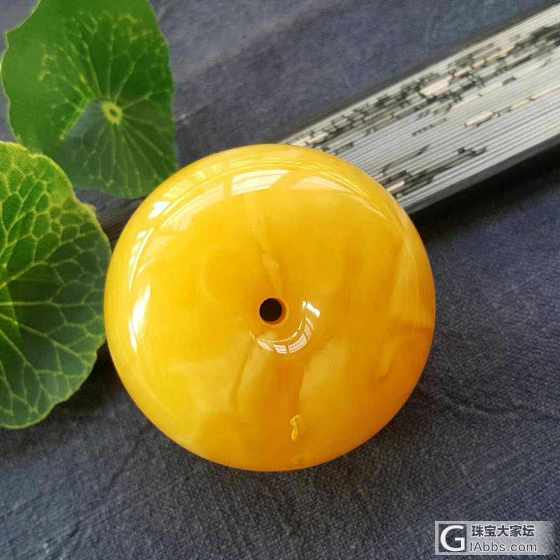 纯天然无优化精选俄料满蜡鸡油黄完平安扣_蜜蜡平安扣