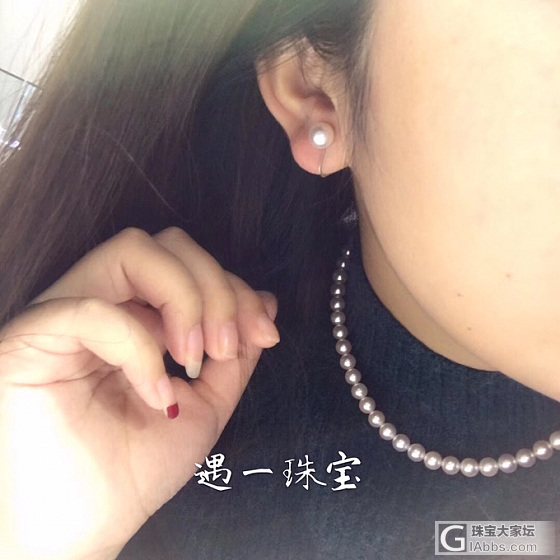 7-7.5mm天女项链➕7.7mm一对14K成品耳夹_耳环项链珍珠