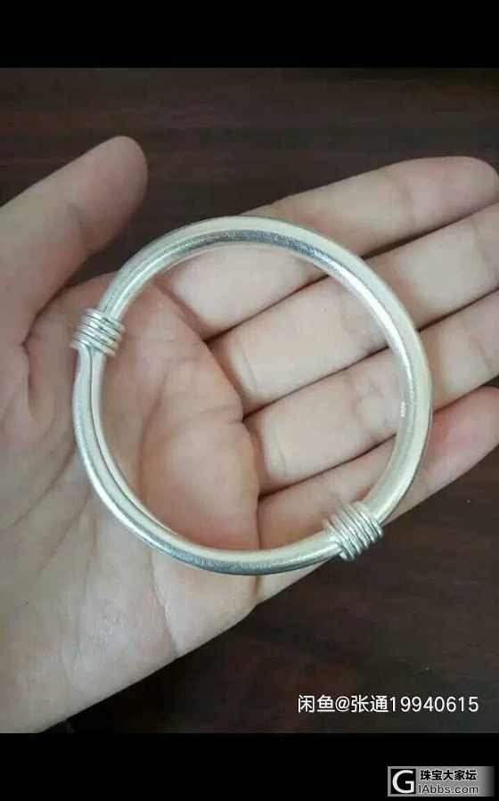 出s999手工纯银推圈手镯_银手镯