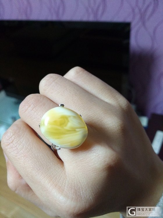 diy金绞白戒指完成啦_戒指琥珀蜜蜡