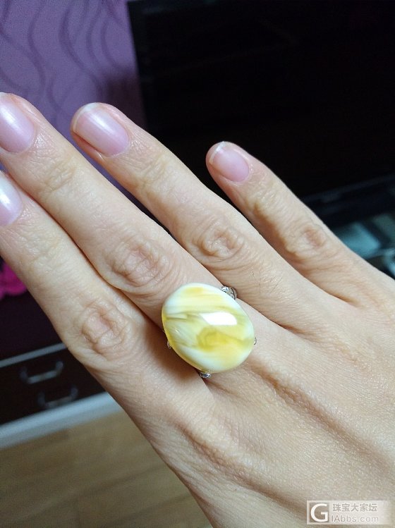 diy金绞白戒指完成啦_戒指琥珀蜜蜡