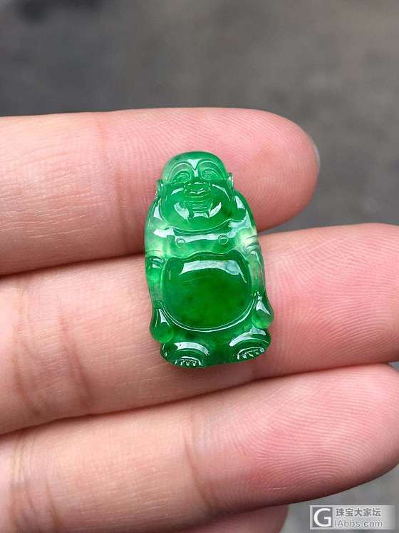 翡翠高冰阳绿站佛_翡翠