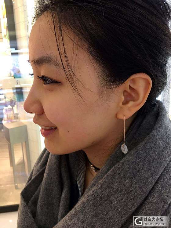 给女票入的翡翠耳线_耳线翡翠