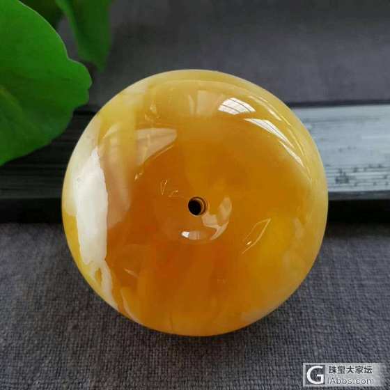 36.0克极品天然无优化俄料骨瓷白平安扣_平安扣琥珀蜜蜡