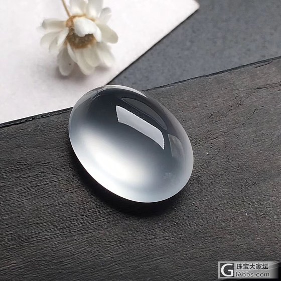 高冰蛋面，完美冰透，荧光四射，清澈见底，14.2/10.7/6mm，_翡翠蛋面