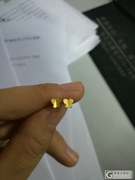 曼卡龙 蝴蝶飞飞小耳钉_金耳钉