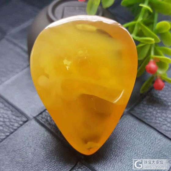 纯天然无优化无烤色绝美意境款金绞蜜水滴吊坠