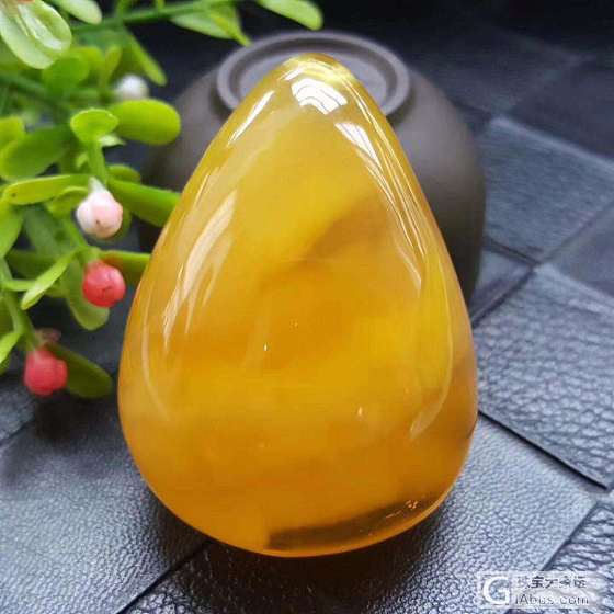 纯天然无优化无烤色绝美意境款金绞蜜水滴吊坠