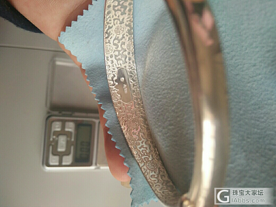 足银999纯银手镯条纹款式_手镯银