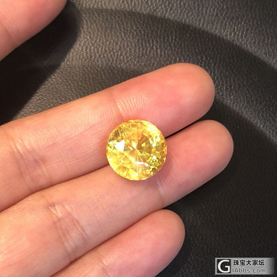 像黄钻一样的黄蓝宝，正圆！美吧！_蓝宝石刻面宝石