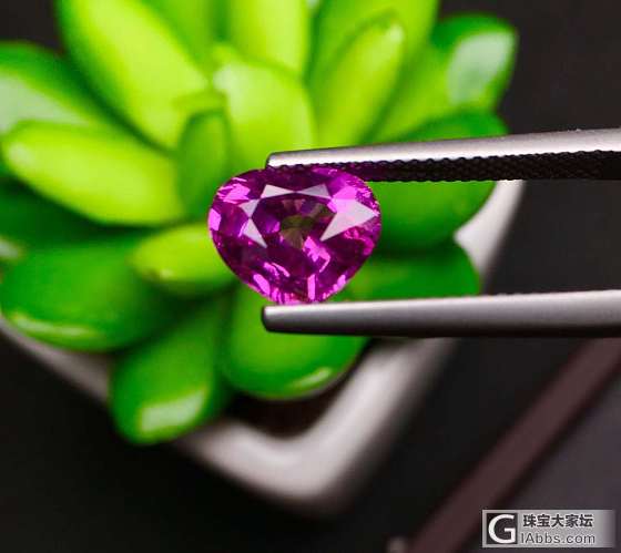 心形紫粉蓝宝石3.04克拉，国际证书，透心靓！_蓝宝石刻面宝石