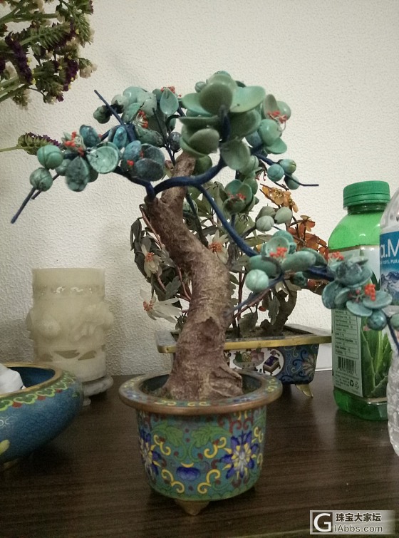 景泰蓝松石盆景_摆件松石景泰蓝