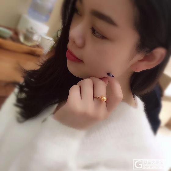 不是公主，也可以把皇冠👑戴手上
18K金钻石南洋金珍珠👑💍
8-9mm，浓金、强..._戒指海水珍珠