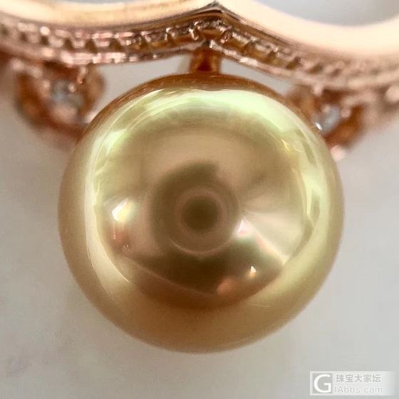 不是公主，也可以把皇冠👑戴手上
18K金钻石南洋金珍珠👑💍
8-9mm，浓金、强..._戒指海水珍珠
