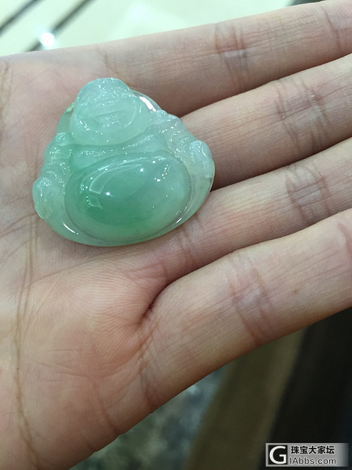 买了一个肥肥的笑佛，希望带来好运！_挂件翡翠