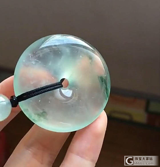 老坑冰种飘花平安扣_平安扣翡翠