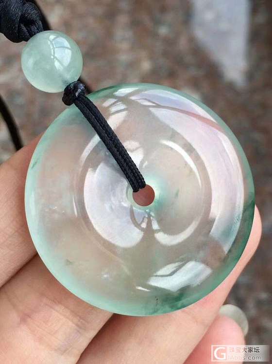 老坑冰种飘花平安扣_平安扣翡翠