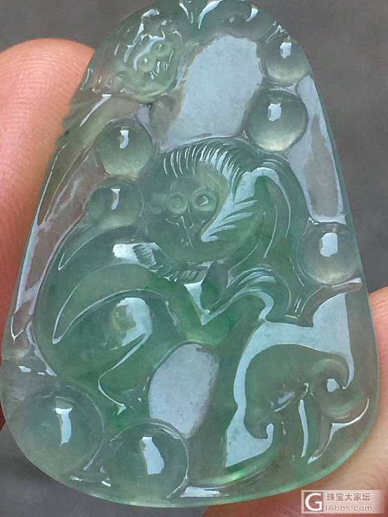 翡翠猴牌_挂件翡翠