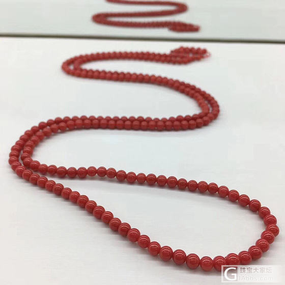 沙丁深色珊瑚，3.8mm到4mm之间，重20克左右，5圈手链，620元特价_珠串珊瑚