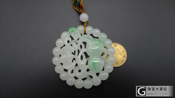 飘阳绿老翡翠蝙蝠石榴坠 颜色好_挂件翡翠
