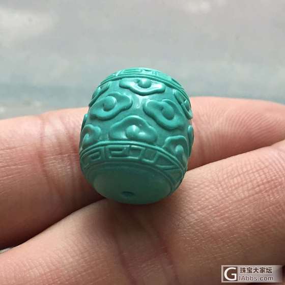 暂时不用，出手。原矿高瓷 精工祥云纹_配件松石
