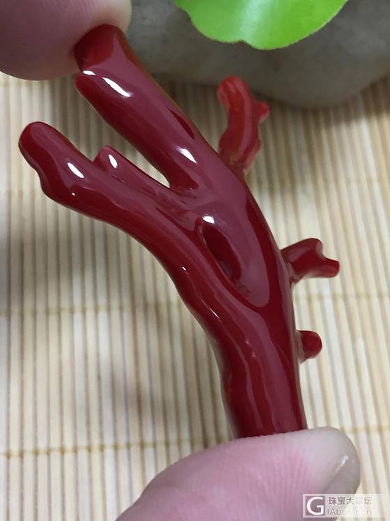 天然日本阿卡牛血红珊瑚枝，7.41克，面干净无暗花瑕   专业批发_挂件珊瑚