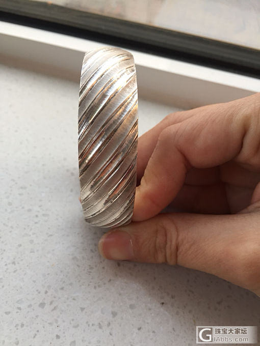 宽镯面，不知道这种算手工还是机工_手镯银