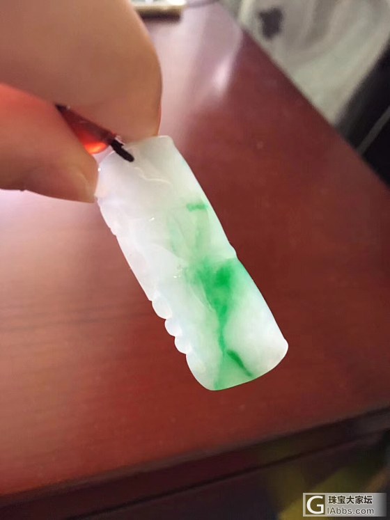 翡翠白底青竹节_吊坠翡翠