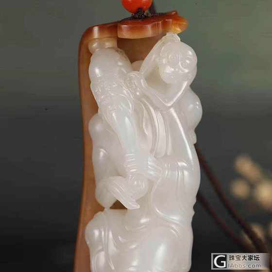 【爱玉玉铺】中国玉雕艺术大师 张克山老师作品：灵猴献寿_把玩件和田玉